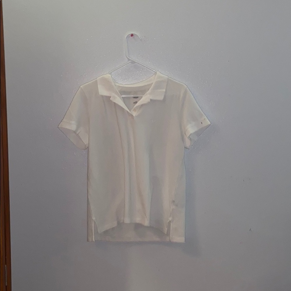 white polo (small paint stain on shoulder) worn 1x